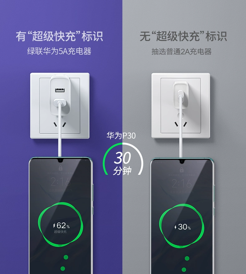 ugreen绿联-更专业更安心的数码品牌 绿联5a超级快充充电器华为scp快充