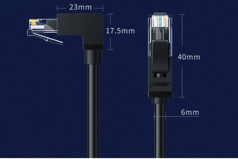 ugreen绿联-更专业更安心的数码品牌 绿联六类弯头网线,cat6千兆纯铜网线