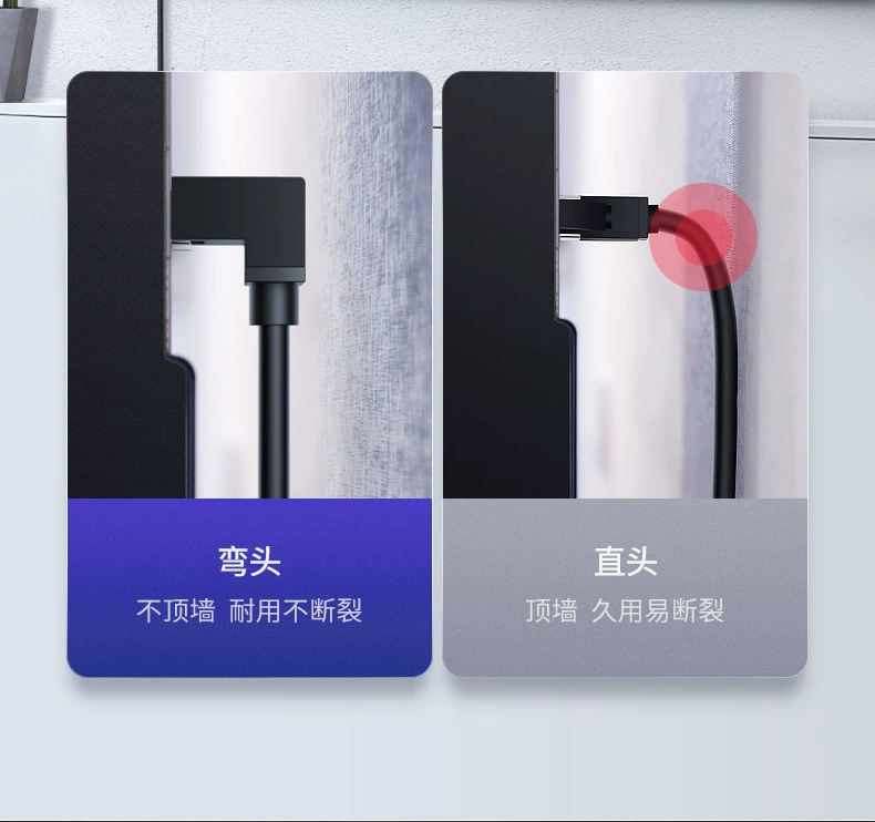 ugreen绿联-更专业更安心的数码品牌 绿联六类弯头网线,cat6千兆纯铜网线