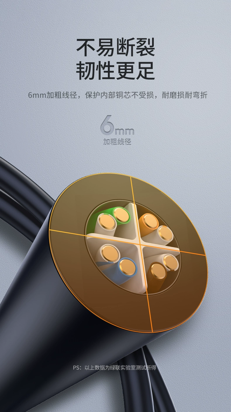 ugreen绿联-更专业更安心的数码品牌 绿联六类弯头网线,cat6千兆纯铜网线
