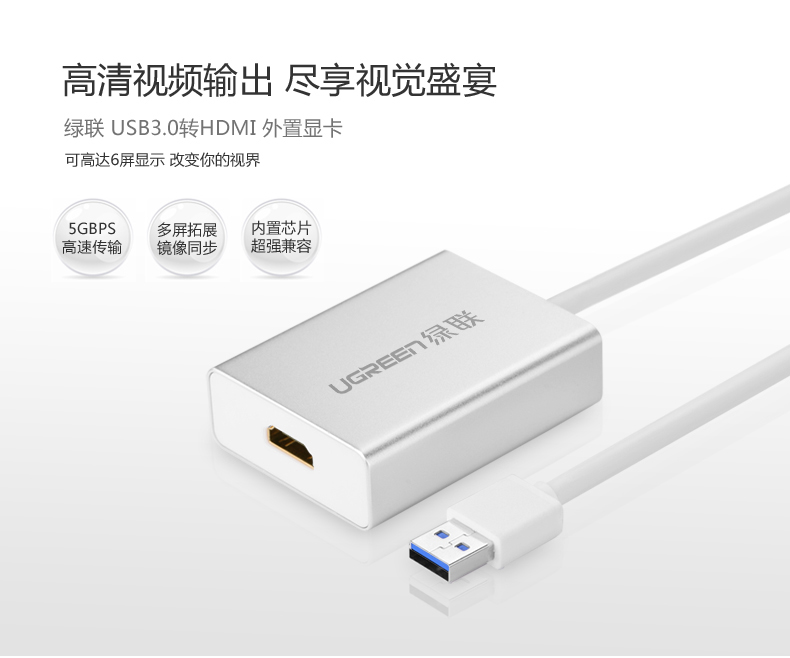 绿联usb转hdmi转换器外置显卡 绿联usb转hdmi转换器外置显卡