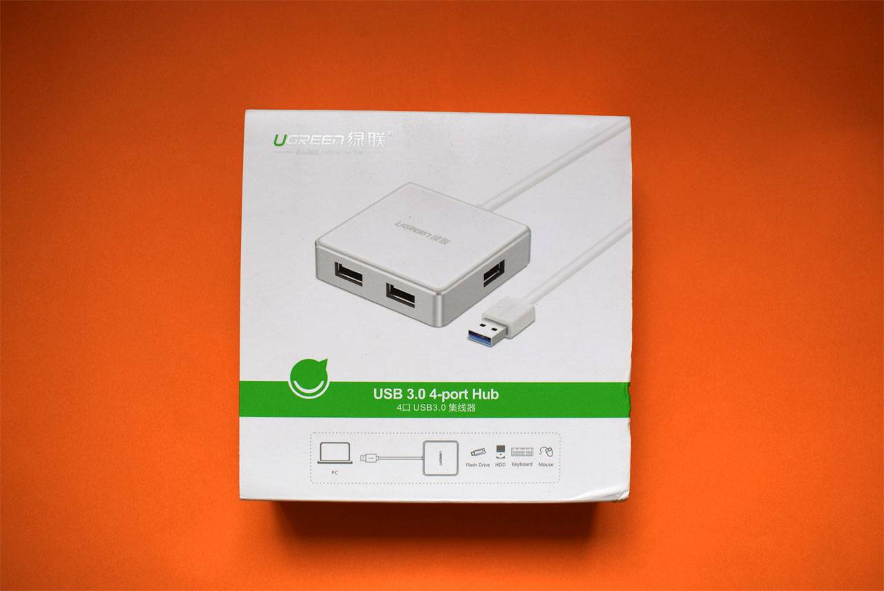 绿联usb3.0hub,一拖四集线器开箱测评