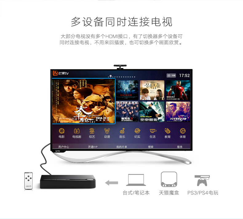 绿联hdmi切换器三进一出