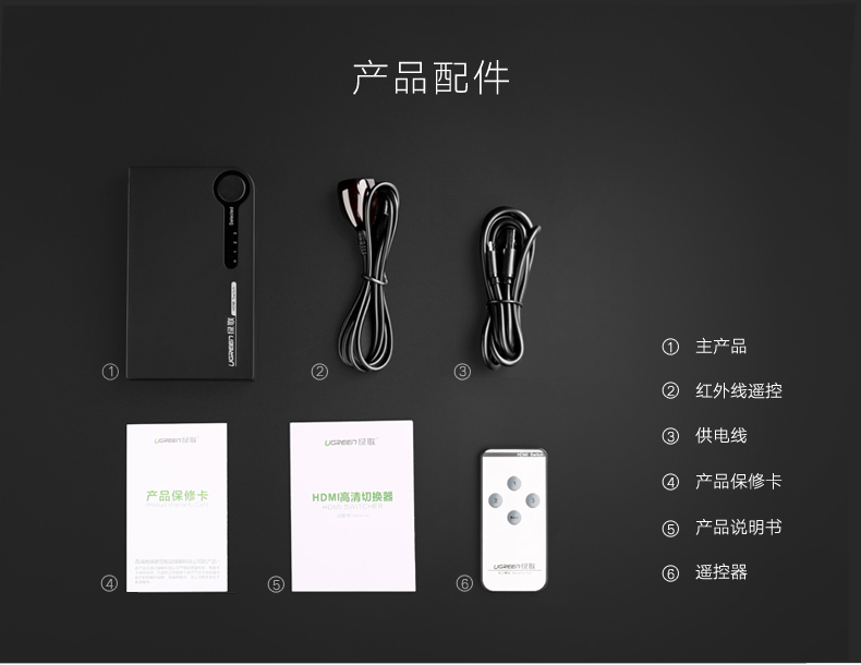 绿联hdmi切换器包装