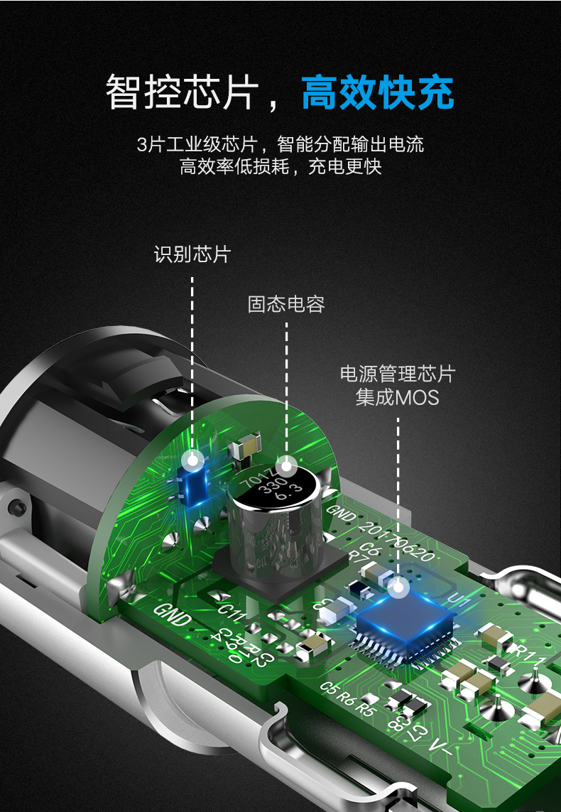 双usb车载充电器