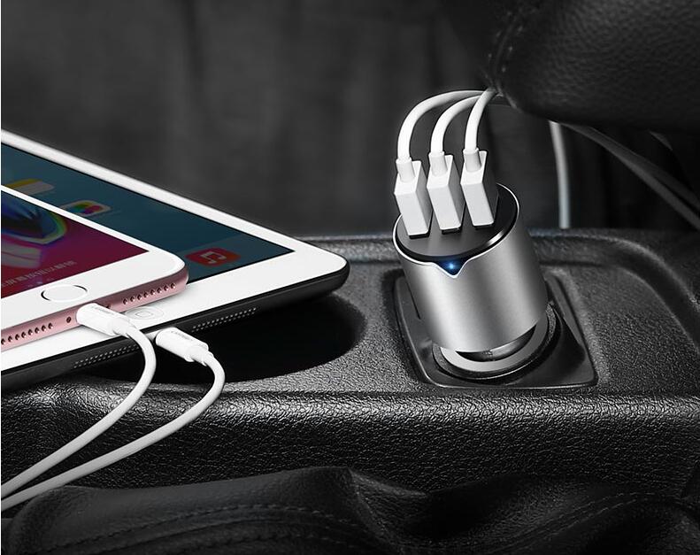 ugreen绿联-更专业更安心的数码品牌 绿联一拖三车载充电器,5.8a三口usb车载快充充电器