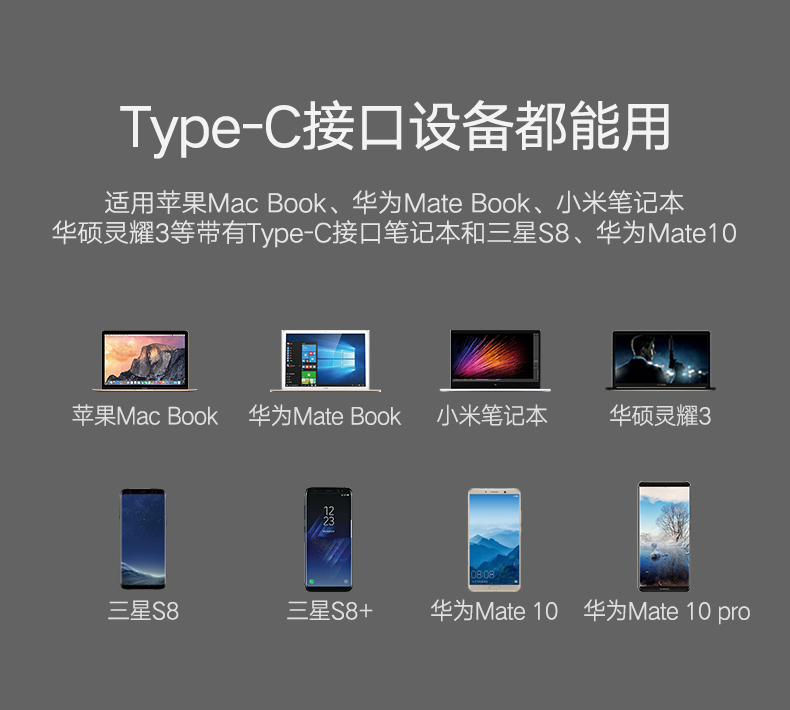 绿联type-c扩展坞，苹果笔记本type-c转hdmi/vga华为mate10投屏通用