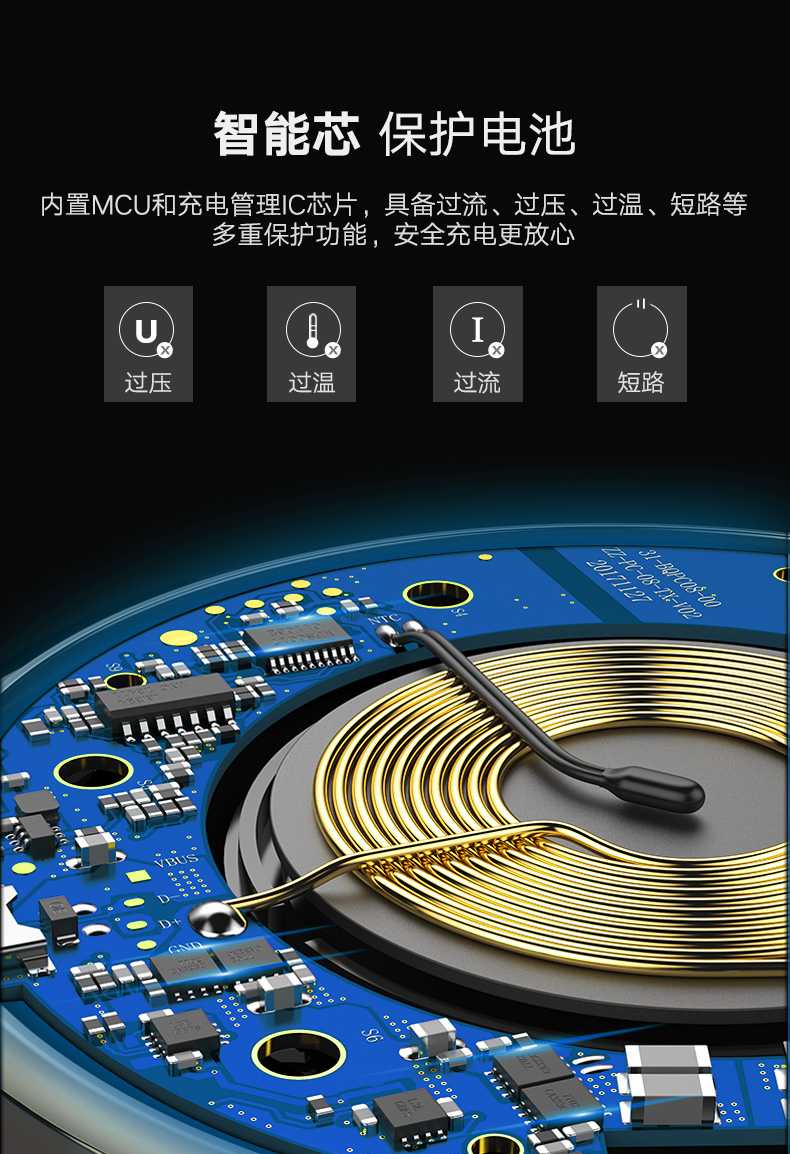 ugreen绿联-更专业更安心的数码品牌 绿联苹果x无线充电器,无线快充iphonex/8/8p三星s8s9专用