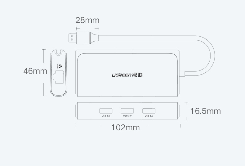 ugreen绿联-更专业更安心的数码品牌 绿联usb千兆外置网卡