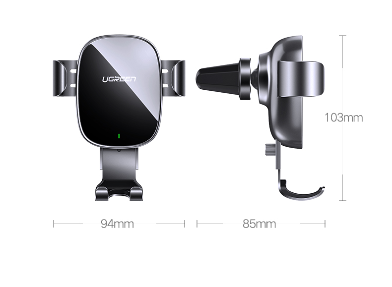 ugreen绿联-更专业更安心的数码品牌 绿联车载无线充电器,手机支架款安卓苹果双快充模式