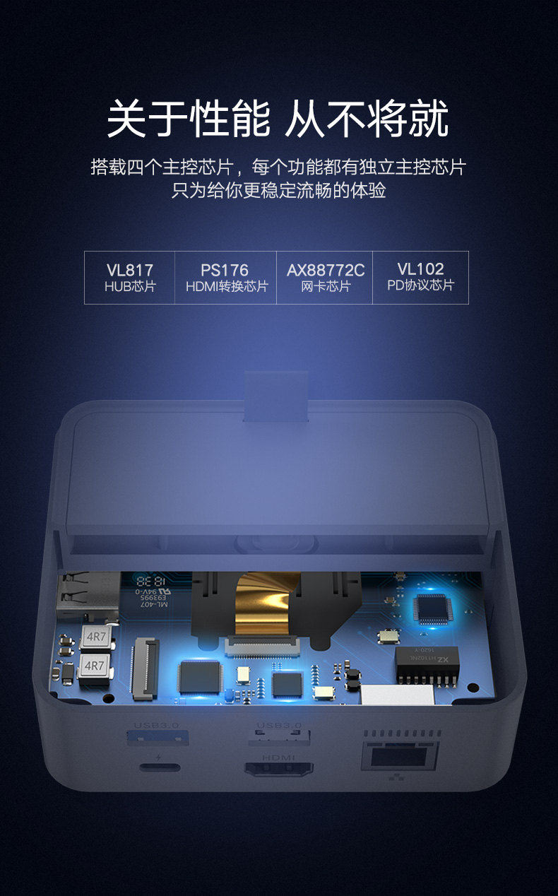 ugreen绿联-更专业更安心的数码品牌 绿联type-c手机智能扩展底座,锤子坚果华为手机同屏扩展坞