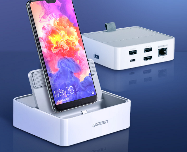 绿联type-c智能扩展底座，助type-c手机实现移动办公功能