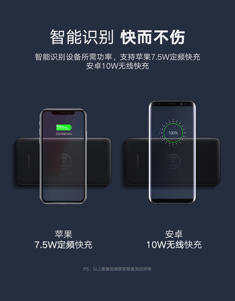 绿联无线充电宝，10000毫安苹果小米三星无线充电通用