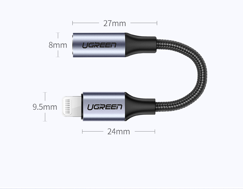 绿联iphone 7/8/x耳机转接头，lightning转3.5mm