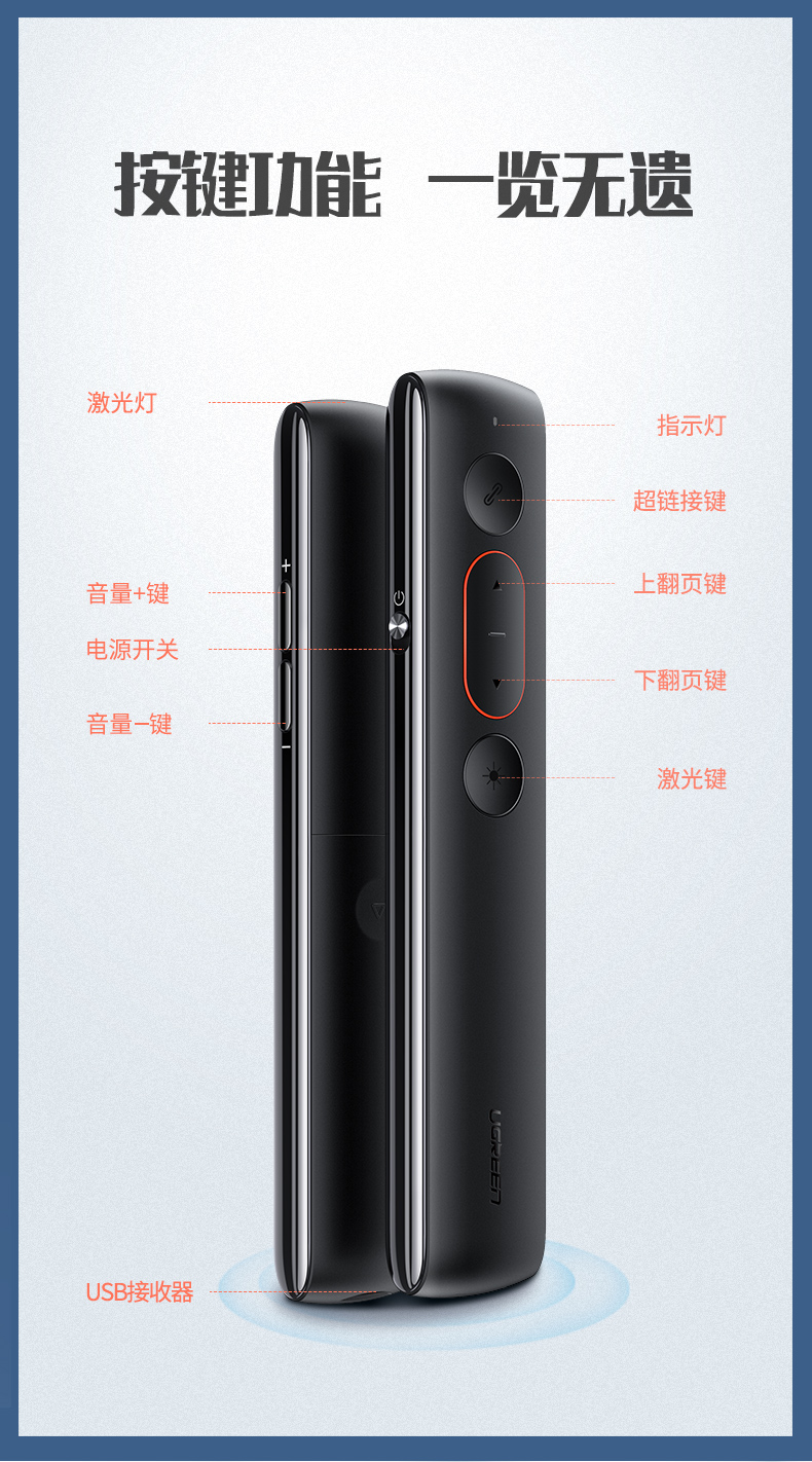 绿联ppt激光翻页笔 幻灯片翻页使用