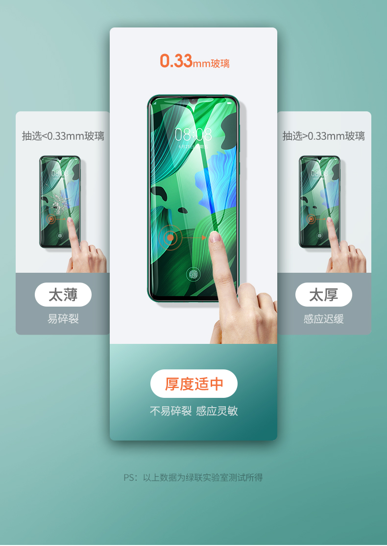 绿联华为nova系列钢化膜