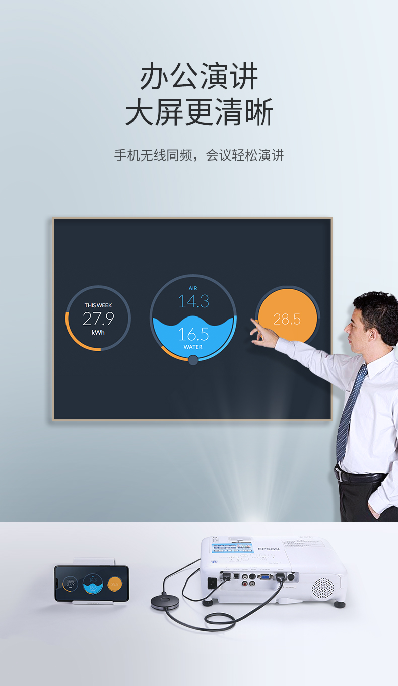 绿联无线投屏器 手机同屏转换器