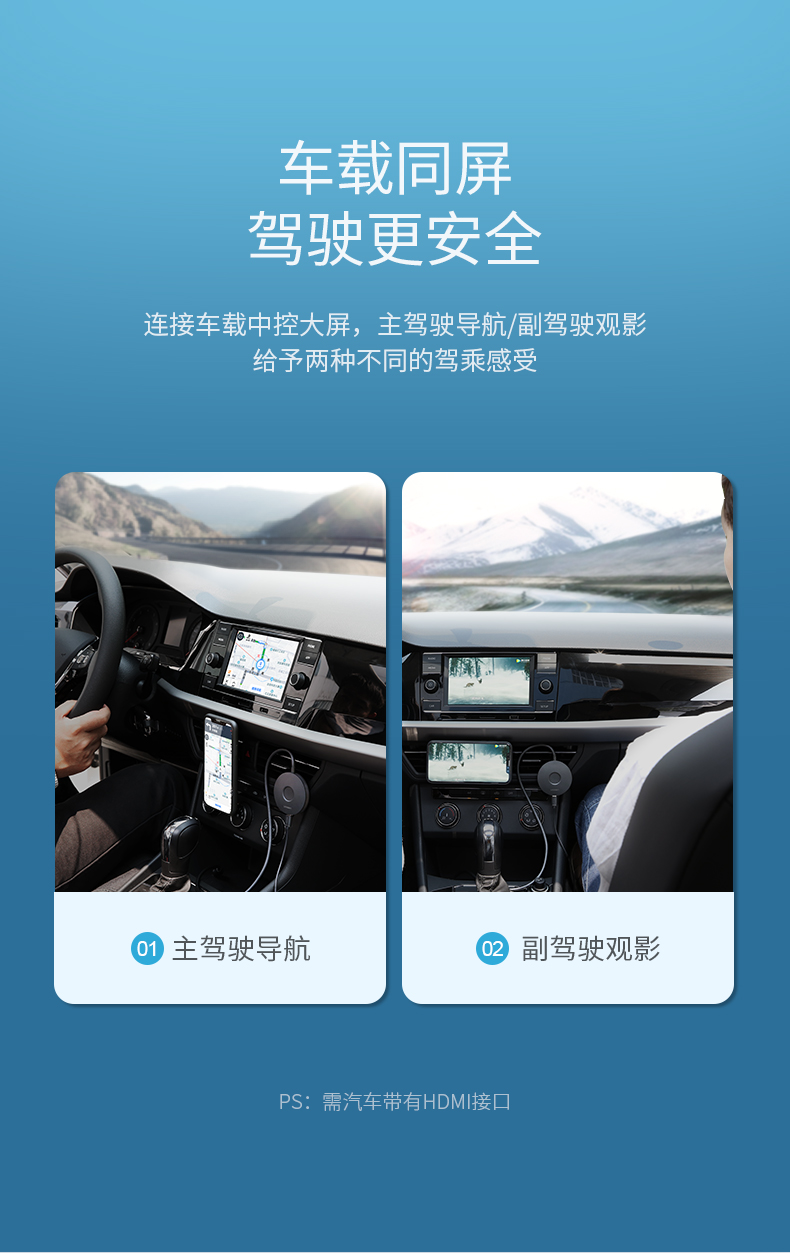 绿联无线投屏器 手机同屏转换器