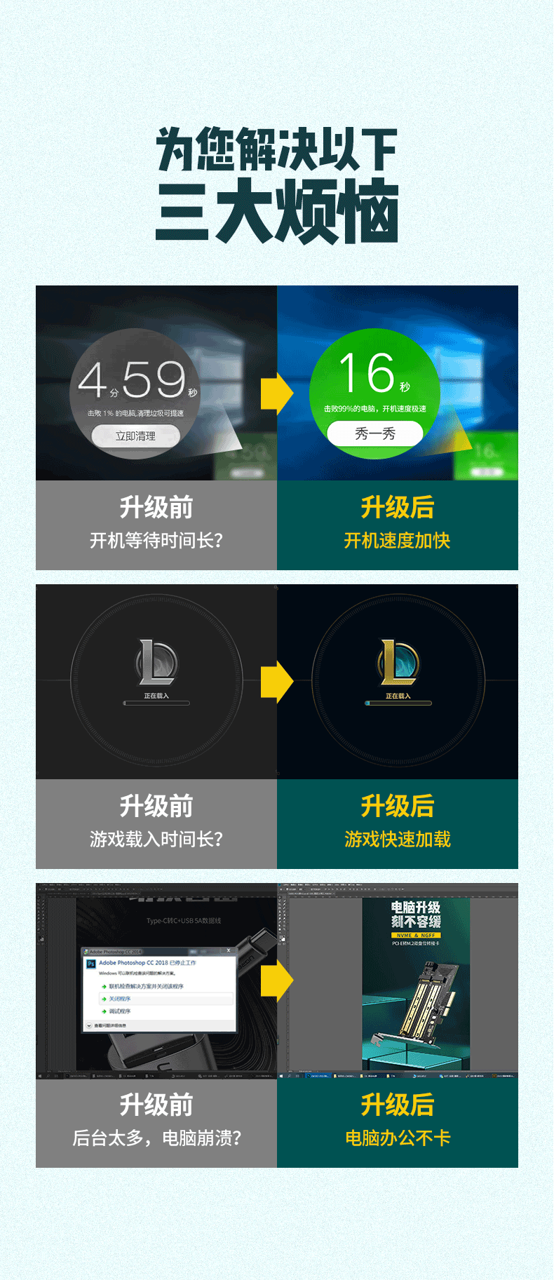 ugreen绿联-更专业更安心的数码品牌 绿联m.2转接卡固态硬盘盒,pci-e转nvme/ngff