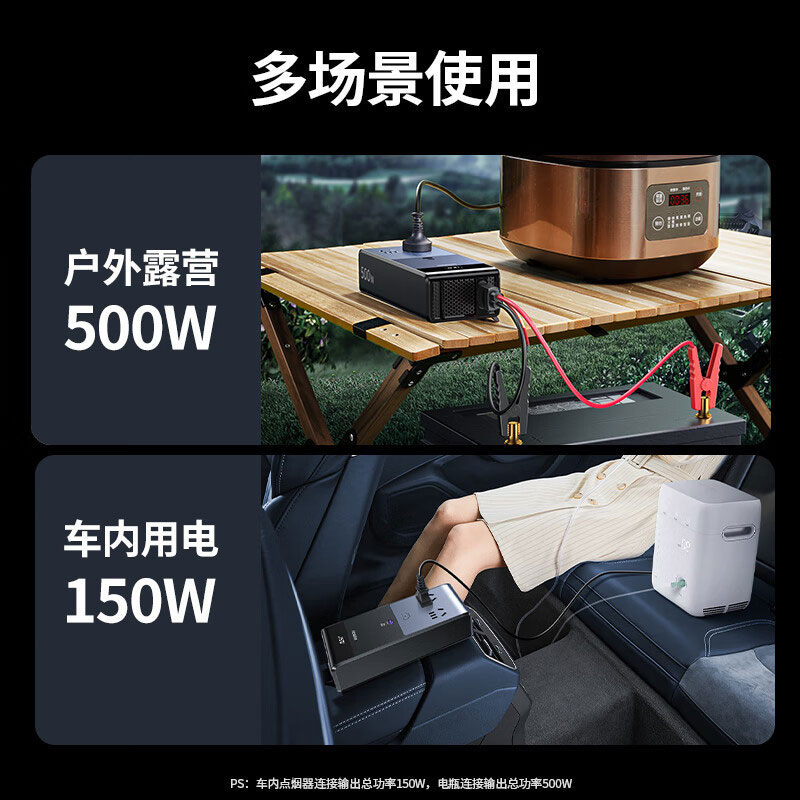 绿联车载逆变器 大功率纯正弦波电源转换器插座