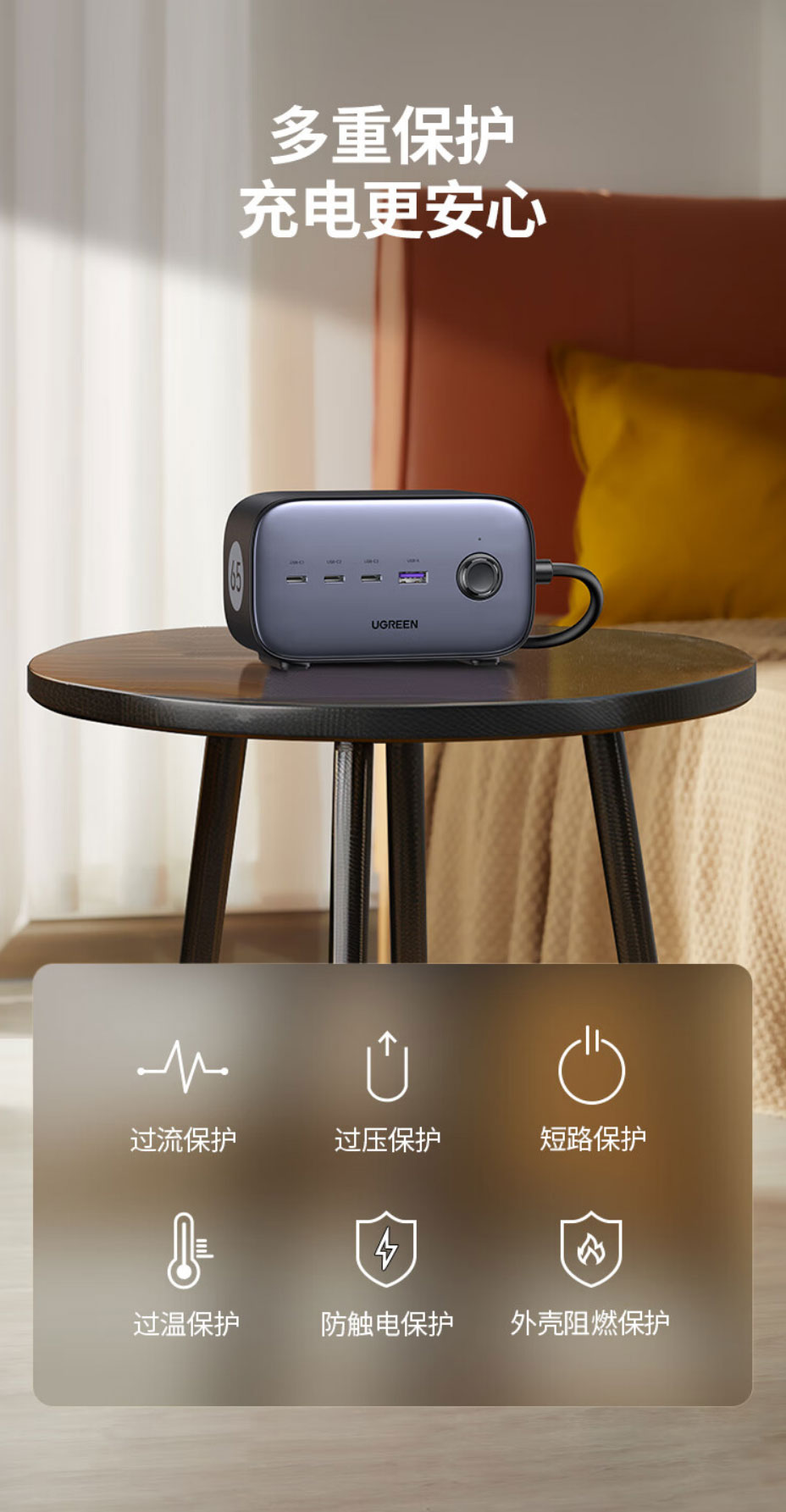 绿联-s752 智充魔盒65w氮化镓快充插排 绿联-s752 智充魔盒65w氮化镓快充插排