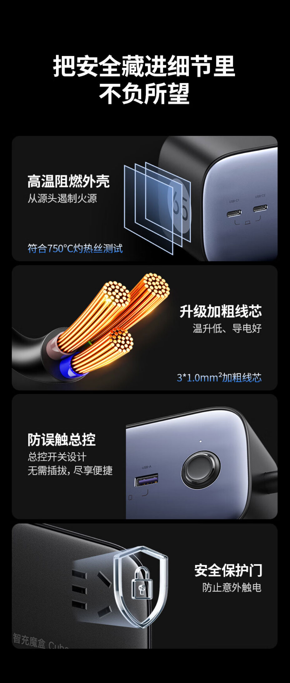 绿联-s752 智充魔盒65w氮化镓快充插排 绿联-s752 智充魔盒65w氮化镓快充插排