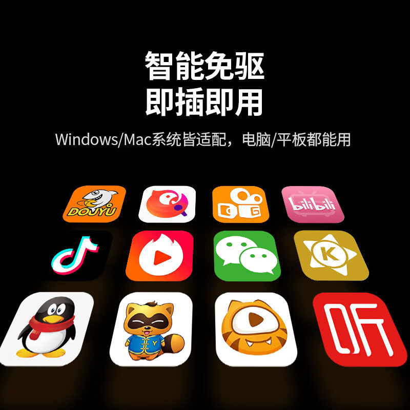 绿联 usb电脑麦克风桌面电容麦 视频会议直播外接话筒