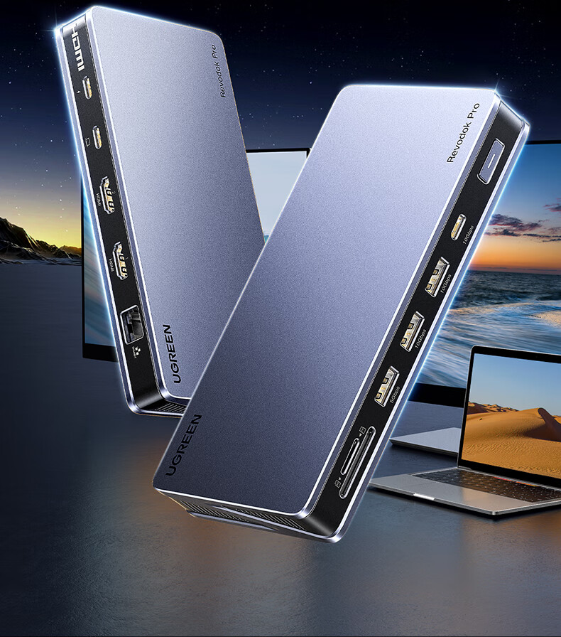 ugreen u700 双hdmi接口,支持4k@60hz和4k@30hz ugreen u700扩展坞双hdmi接口,支持4k@60hz和4k@30hz,适合高分辨率显示