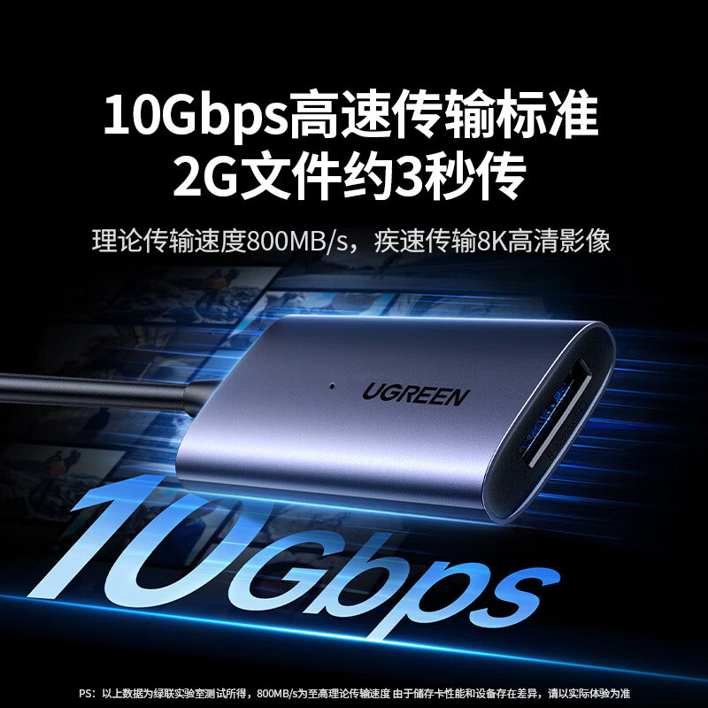 绿联usb-a usb-c 二合一转cfe a读卡器