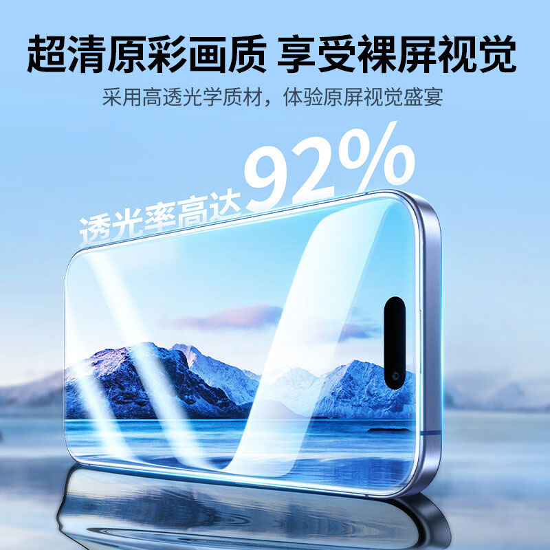 绿联适用苹果iphone15系列钢化膜