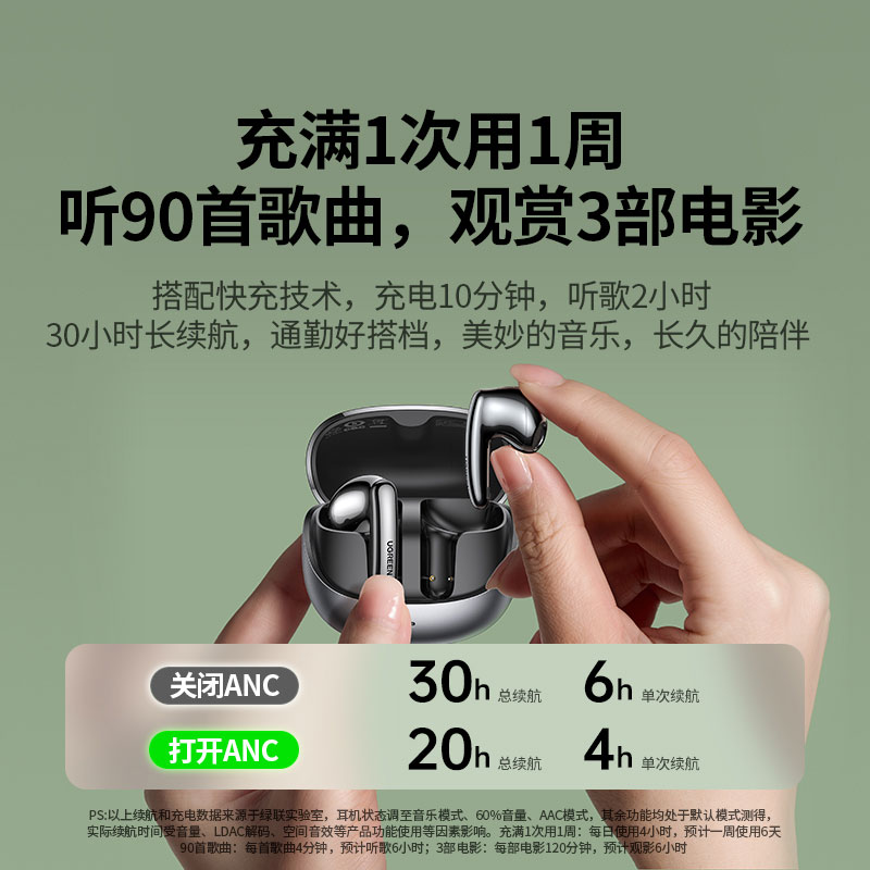 绿联hitune h6 pro蓝牙耳机 双色可选