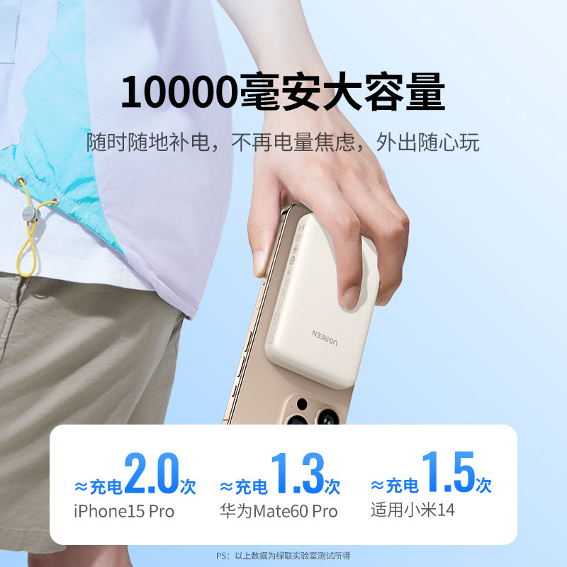 绿联磁吸无线充电移动电源