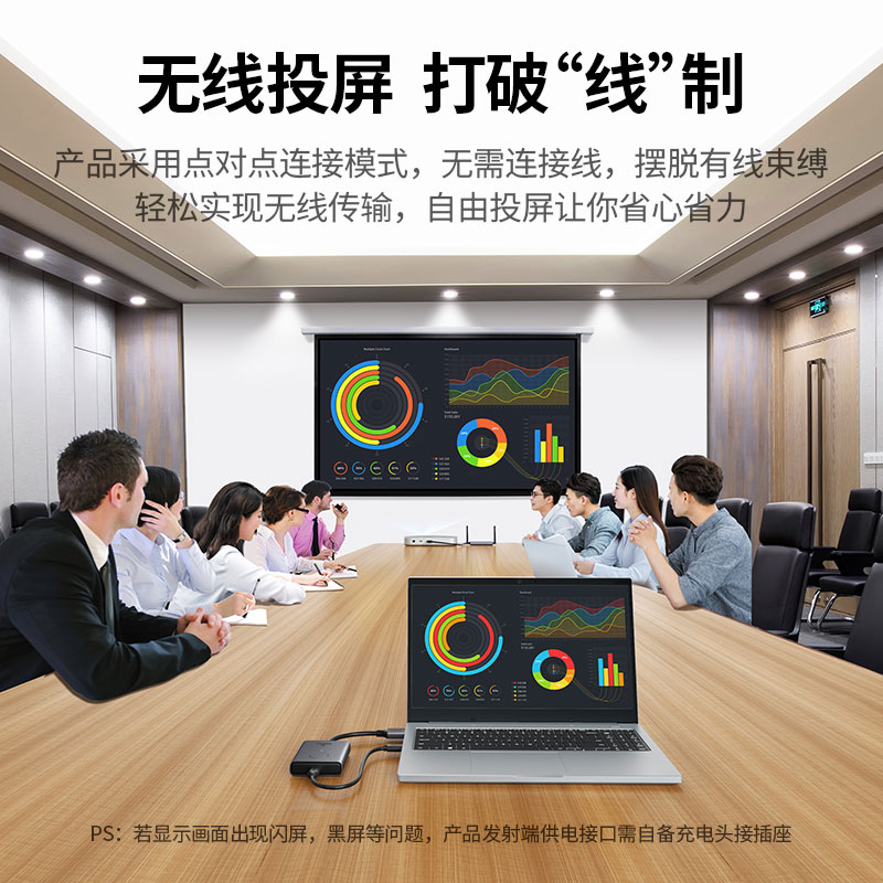 绿联企业级hdmi vga双接口无线投屏器