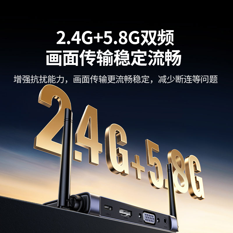 绿联usb type-c双接口 企业级无线投屏器