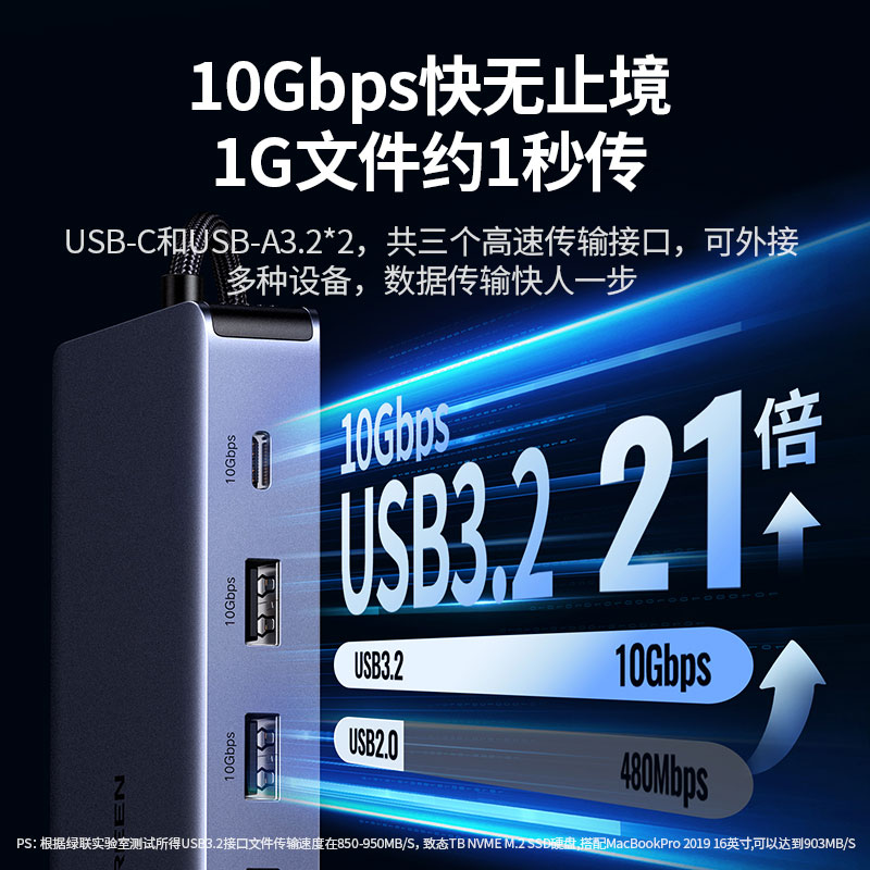 绿联13合1智能扩展坞 带声卡功能