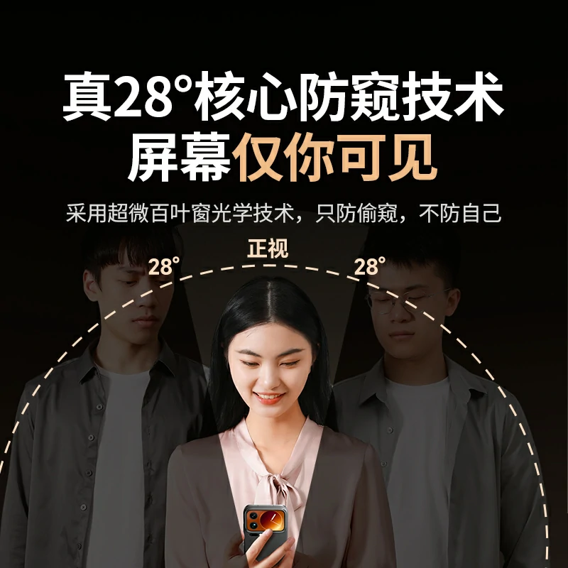 绿联小米17/17 pro防窥钢化膜 28° 侧防窥