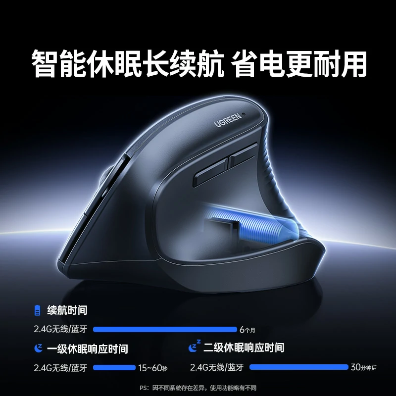 绿联双模无线垂直人体工学鼠标