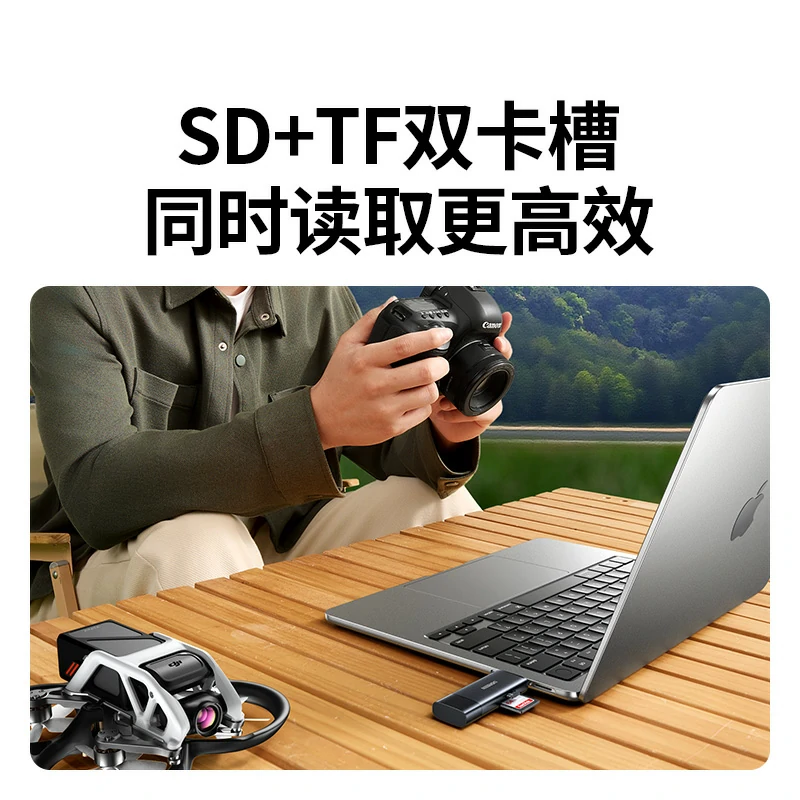 绿联双口高速双接口读卡器 sd/tf同读