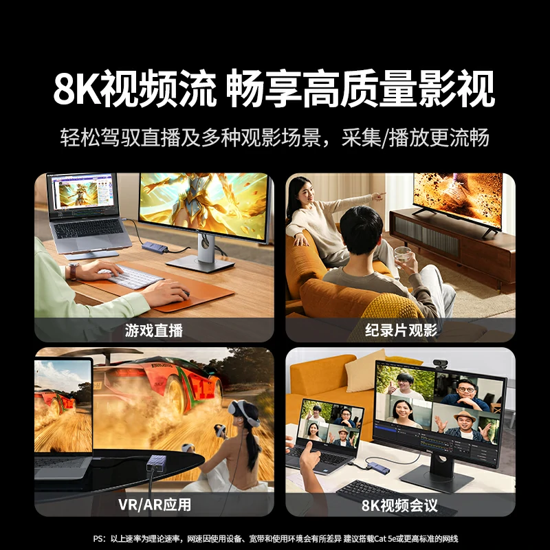 绿联type-c六合一多功能扩展坞 鳍纹款