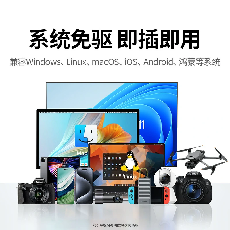 绿联高速读卡器 usb/type-c双接口