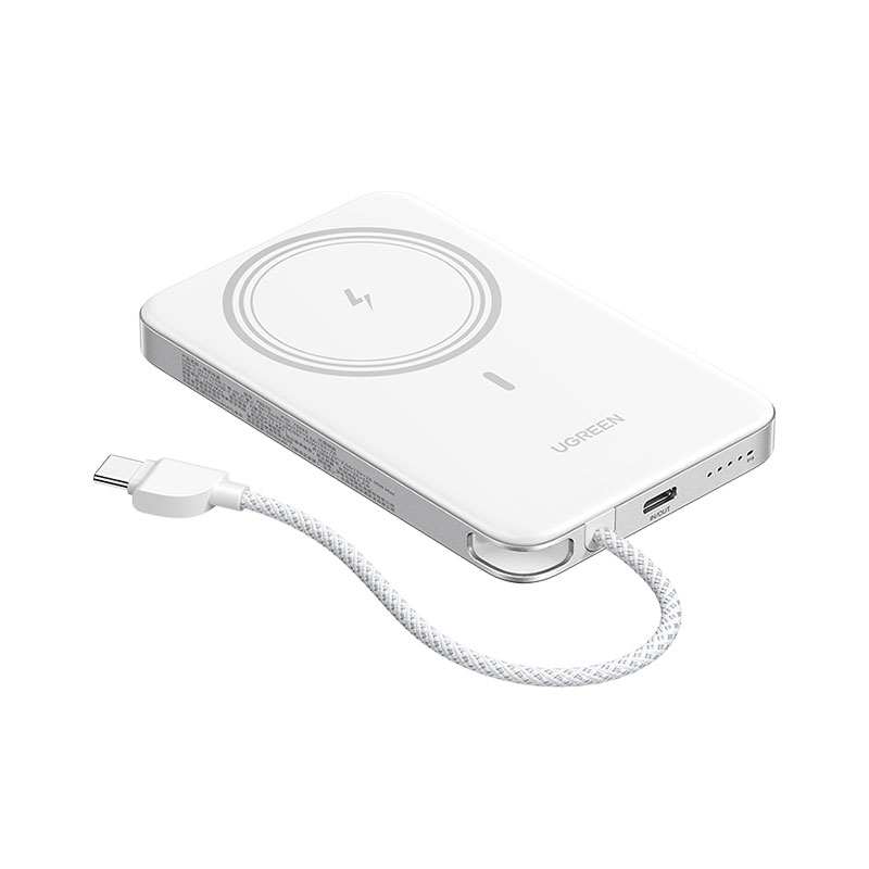 绿联超能卡超薄磁吸无线充电宝 10000mah 自带线