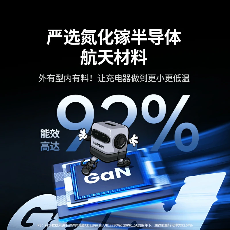 绿联q湃机器人30w氮化镓充电器