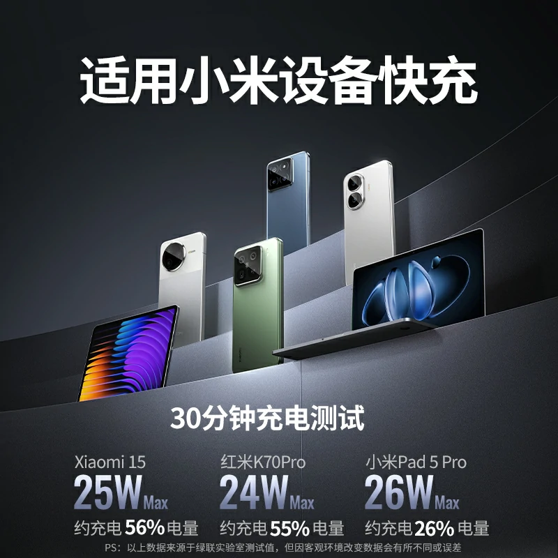 绿联超能块30w自带线快充移动电源 20000mah