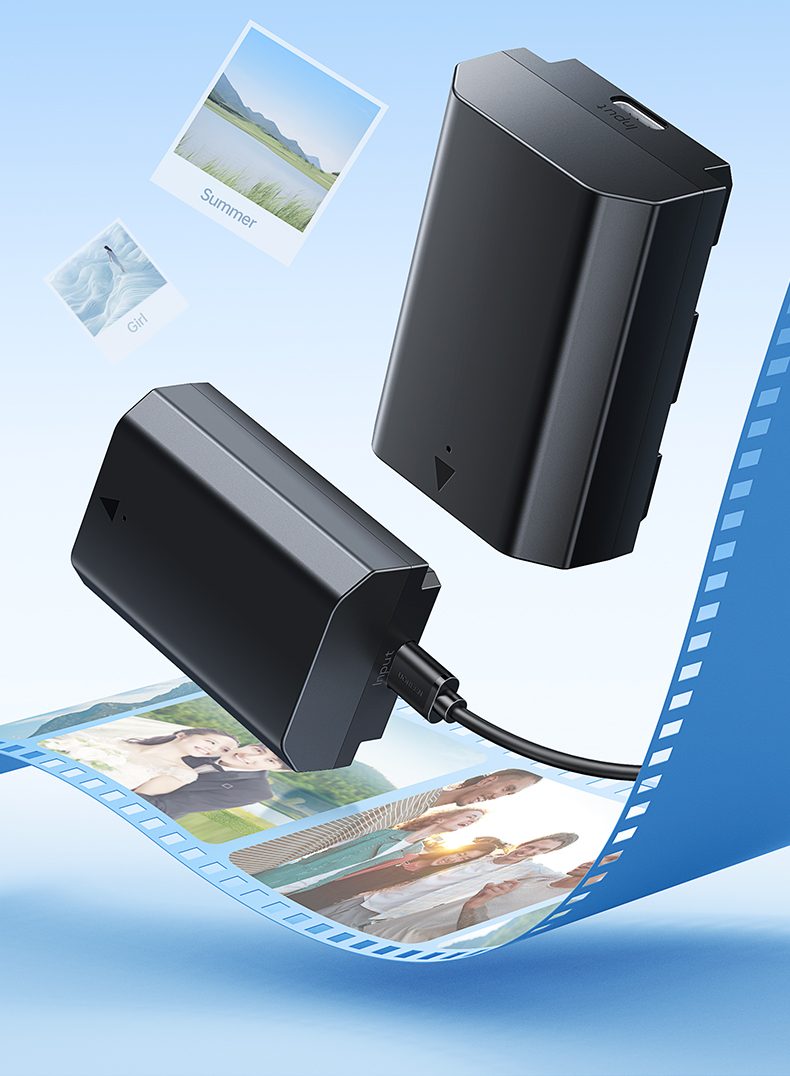 绿联相机电池type-c直充功能演示，轻松连接充电宝随时补电