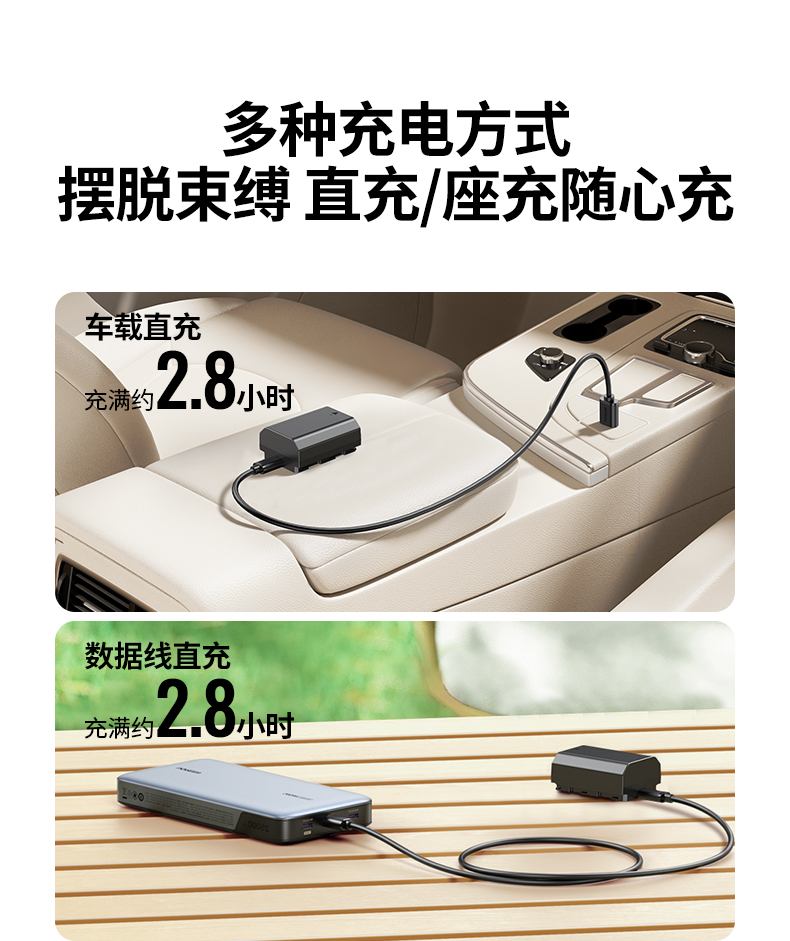 绿联相机电池便携充电演示，旅行拍摄更安心