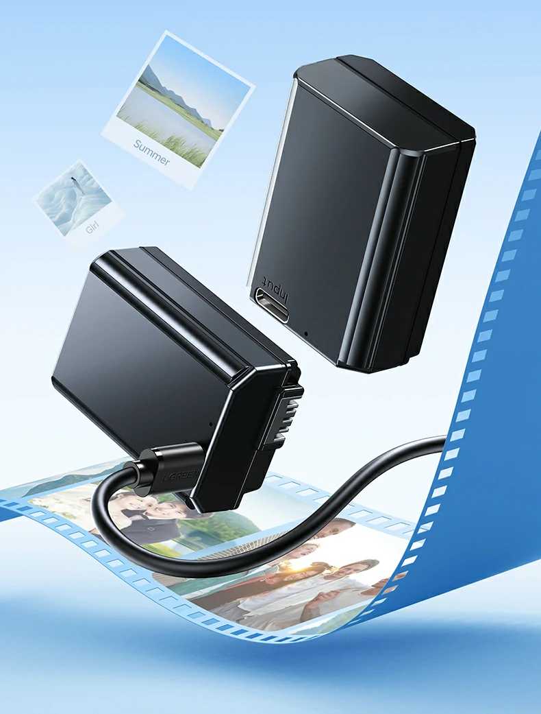 ugreen绿联-更专业更安心的数码品牌 绿联type-c直充相机电池支持充电宝直连补电,户外拍摄更安心