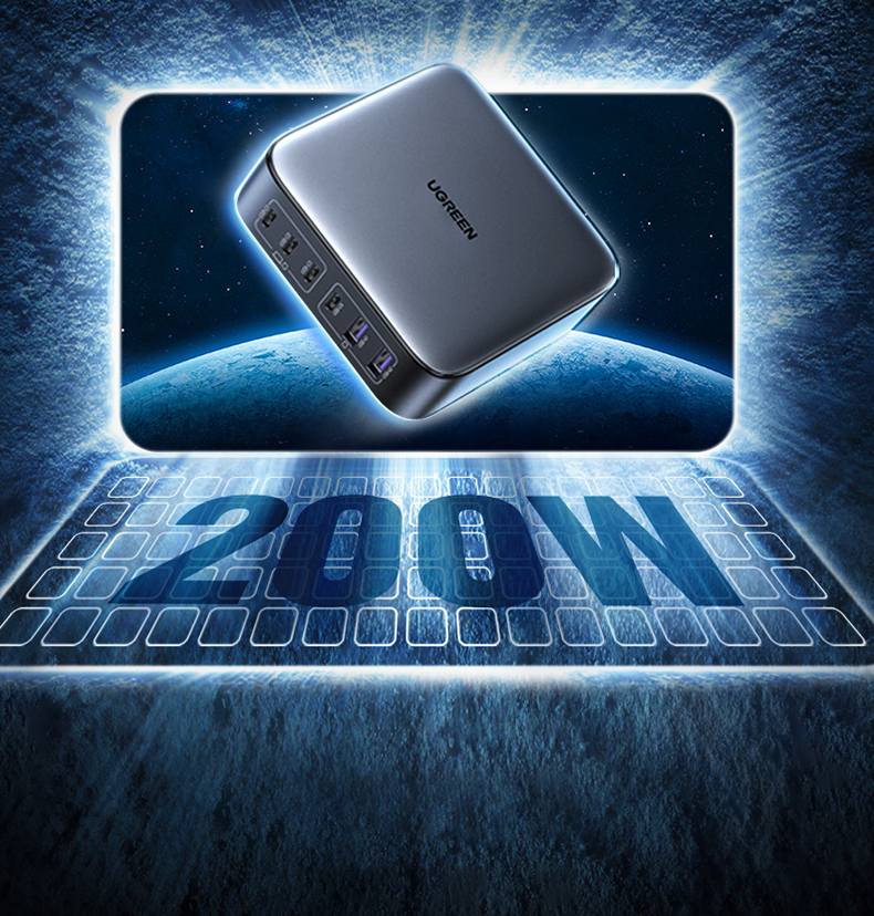 ugreen绿联-更专业更安心的数码品牌 绿联cd271充电器背面结构,简约外观与稳固支撑底座