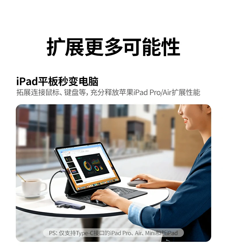 紧凑设计 - 小巧便携,线材长度适中便于携带 绿联15495 产品尺寸标注图(约20cm线长,120mmx28mmx12mm)