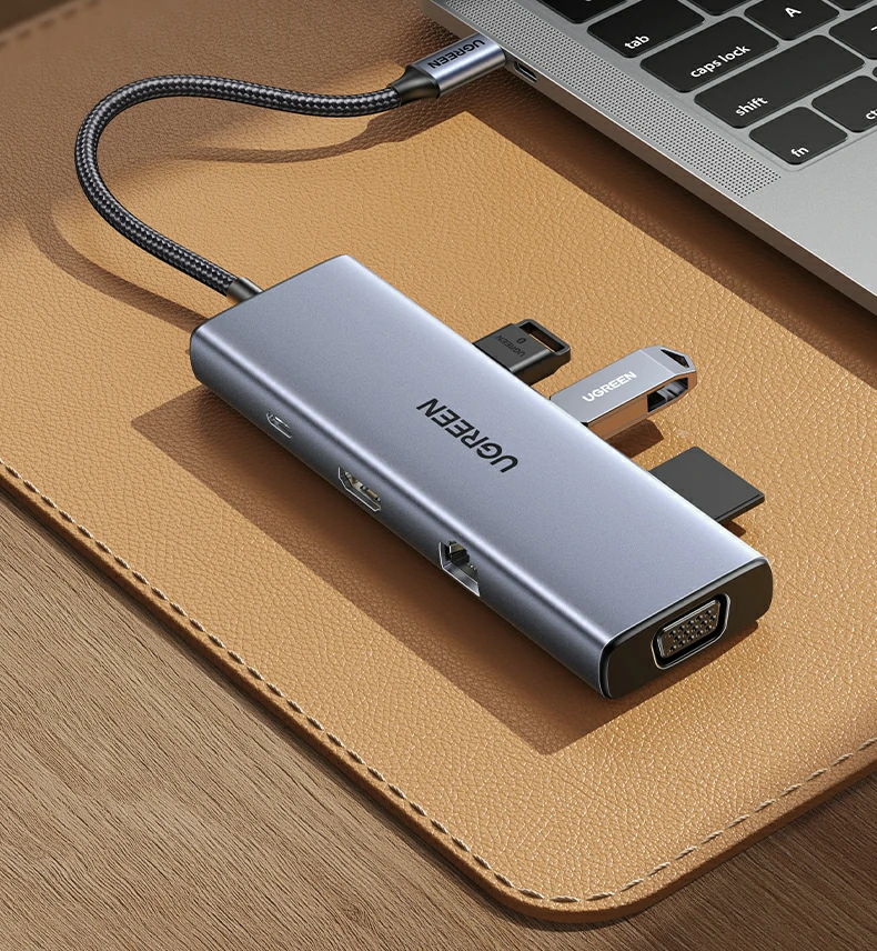 绿联cm498-15600 九合一扩展坞 接口分布 绿联cm498-15600 type-c九合一扩展坞 接口布局说明