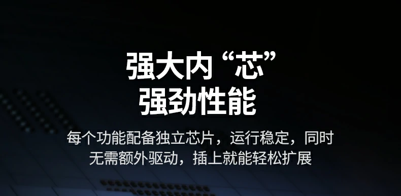 轻巧胜竞品 - 同类功能中最紧凑设计之一 扩展坞与竞品体积对比,凸显便携优势